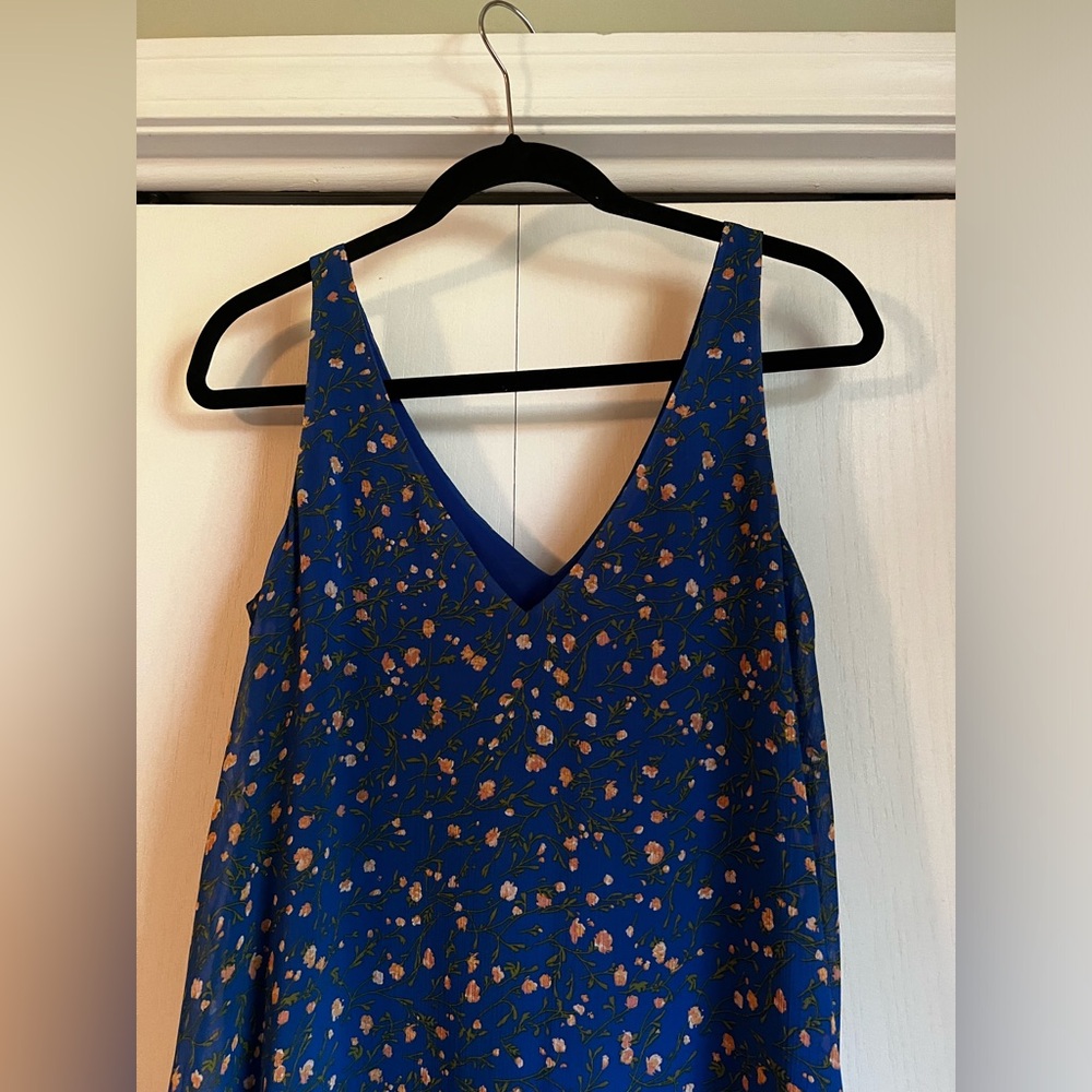 Charles Henry blue floral dress